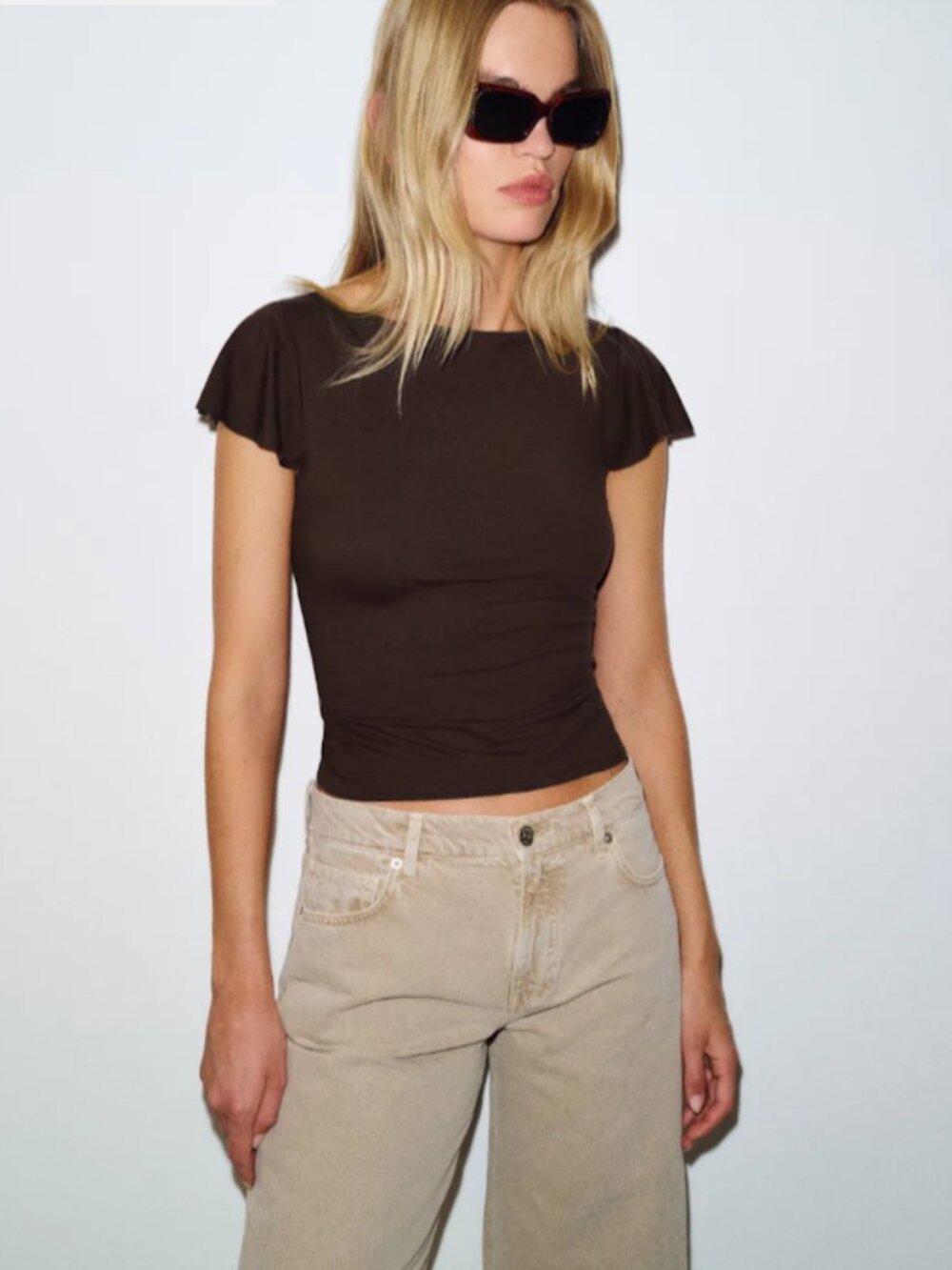 NWT Reformation Jensen Knit Top In Mole